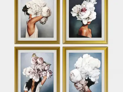 Art Frams 13- 4 Art Flower Head Woman 3D model