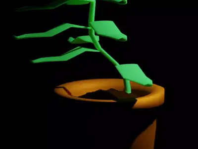 Low Poly Houseplant plant in pot Free low-poly 3D model