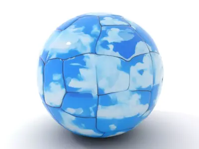 Sky Pattern Soccer Ball model pack Low-poly 3D model
