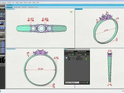 rings with gems for 3d printing 3D print model