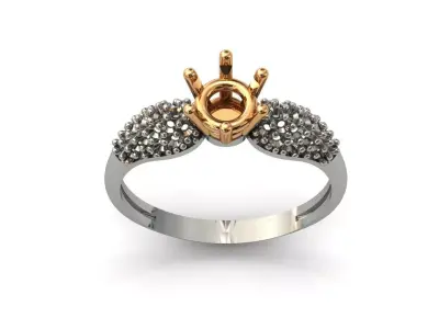 Solitaire Engagement Ring Diamond Women Ring Stone 3D print STL 3D print model