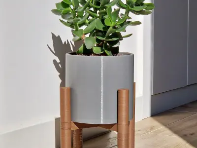  Planter with structure in 2 sizes 3D print model