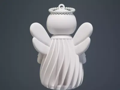 Angel Christmas tree decoration glowing 3D print model