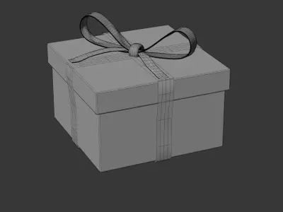 Christmas Gift Box with Red Ribbon - Holiday Present 3D Model 3D model