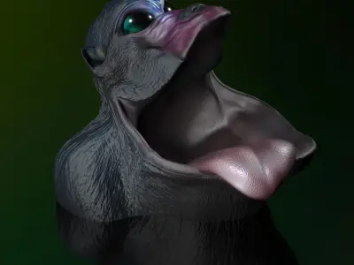 Monkey- Fantasy  with Tongue - STL 3D Print Model Thread Eater 3D print model