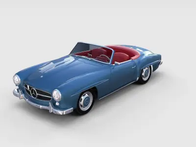 Full w interior Mercedes 190SL rev 3D model