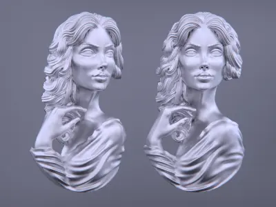Lady Face Pendant-7size 3D print model