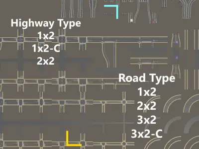 UnityRoadMaster Highway Package Low-poly 3D model