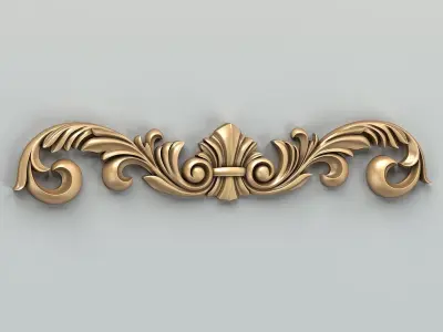 Carved decor horizontal 024 3D model