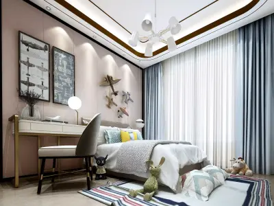 Children Room Interior 3D model 9