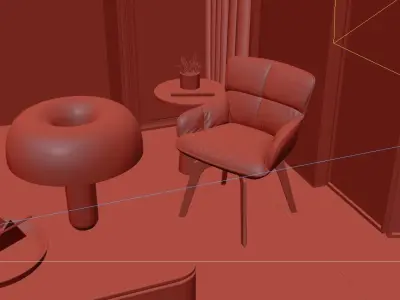 Office Workplace Interior Scene 3D model