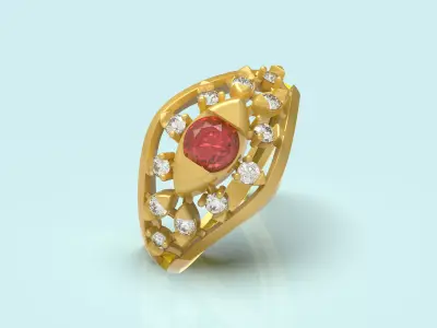 Diamond Ring - 0032 3D print model