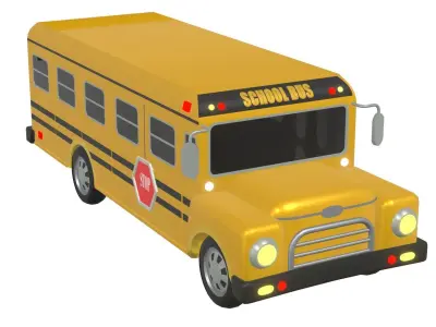 School bus cartoon 3D model