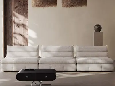 Mid Century interior scene 3D model