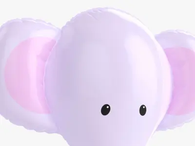 Elephant decoration foil balloon 10 3D model