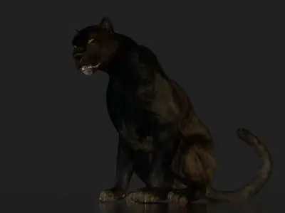 Black Panther 3D model  Low-poly 3D model