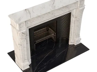 Fireplace Marble French fireplace 3D model