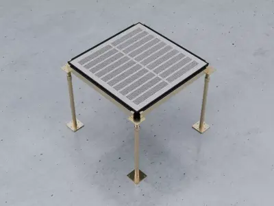 3D Raised Perforated Panel with pedestal and stringer Model 3D model