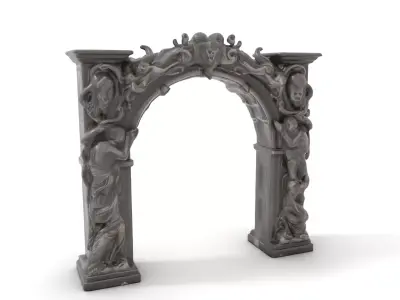 Baroque Stone Archway model pack Low-poly 3D model