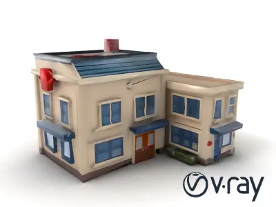Whimsical Hospital Building model pack Low-poly 3D model