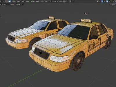 NYC taxi car Low-poly 3D model
