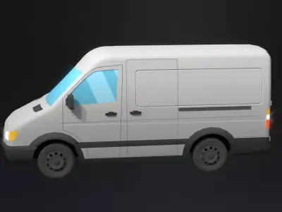 Lowpoly generic sprinter car Low-poly 3D model