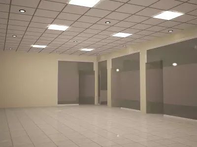 Hall 3d Model Interior 151 Low-poly 3D model