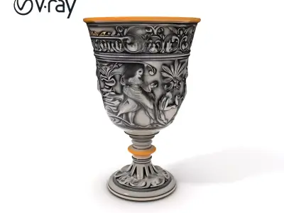 Ornate Goblet Model Pack Low-poly 3D model