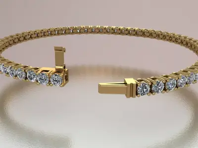 Diamond Tennis Bracelet CDTB030 3D print model