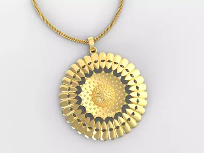 Dhritya Mandala Pendant Set With Ring 3D print model