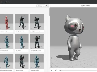 Cartoon Ratel character 3d Low-poly 3D model