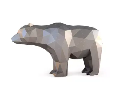 Low Poly Bear polygonal Low-poly 3D model