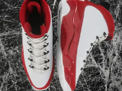 AIR JORDAN 9 WHITE RED 3D SHOES Low-poly 3D model