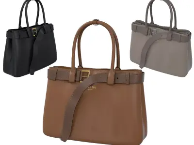 Prada Buckle Bag Low-poly 3D model