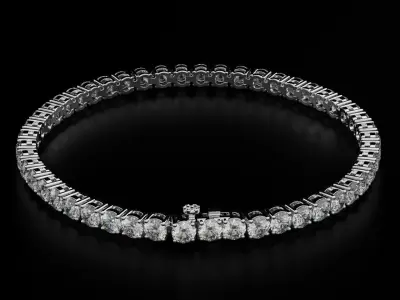 Tennic Braclet round gem 4mm 3D print model