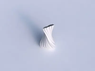 Vase twist puffy tappered triangle with smooth vertical ribbo... 3D print model