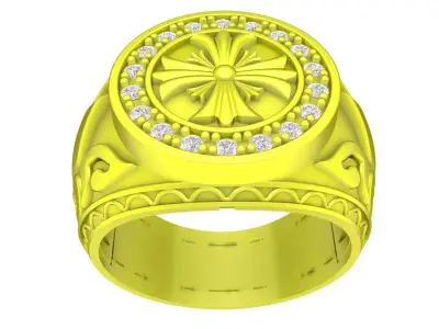 A4682 Luxury Korean Diamond Art Men Ring 3D Model 3D print model