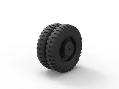 Double wheel from old truck 3D print model
