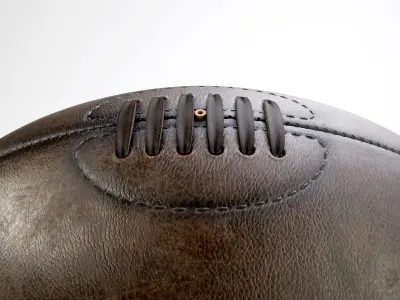 Retro Leather Rugby Ball 3D model