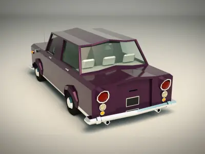 Low Poly Sedan Car 02 Low-poly 3D model