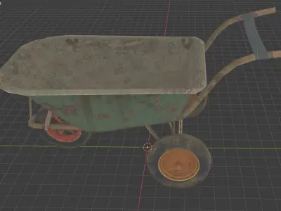 wheel barrow Low-poly 3D model
