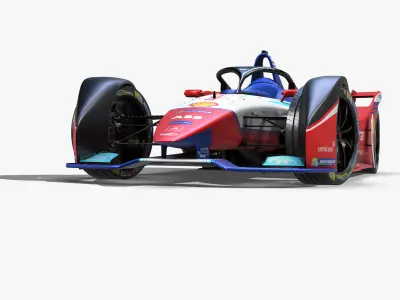 Mahindra Formula E 2020 Low-poly 3D model