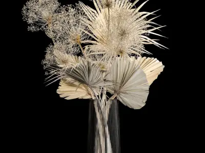 Bouquet Of Dry Palm Leaves And Hogweed 240 3D model