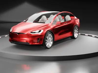 Tesla Model X 2019 Red Car 3D model