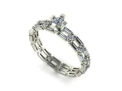 Women solitaire ring  set 3d 3D print model