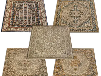 Persian Carpet Collection-vol15-4k texture Low-poly 3D model