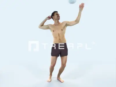 Virtue 04G Beach Serving Sports Man Low-poly 3D model