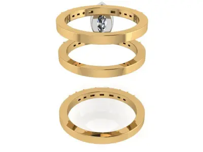 Marquise Bezel Ring With Band 2597 3D print model
