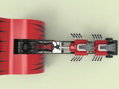 Twin-engined pulling tractor 3D model
