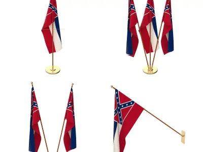 Mississippi Flag Pack 3D model